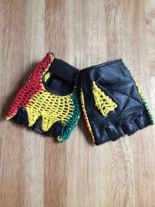 Rasta fingerless Gloves