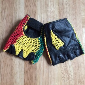 Rasta fingerless Gloves