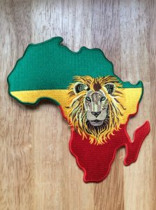 Lion Africa map iron on patch