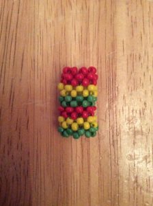 Rasta stripe handmade dreadlock ring