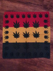 Bandana -broad rasta stripe with leaf