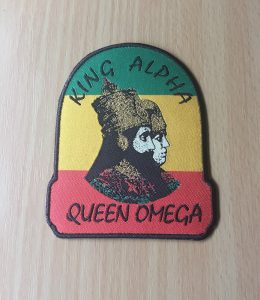 King Alpha and Queen Omega iron on patch