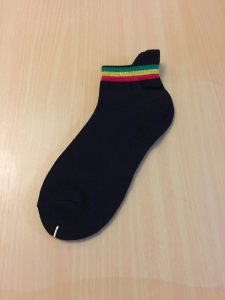 Rasta stripe black ankle/trainer sock