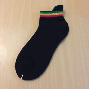 Rasta stripe black ankle/trainer sock
