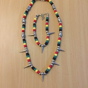 Rasta bracelet and necklace set - Style 2