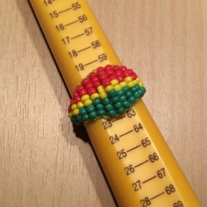 Rasta handmade beaded ring