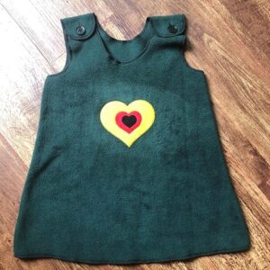Rasta Heart dress green 2-3yrs