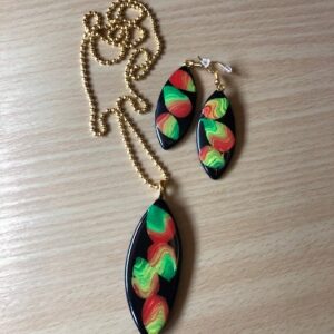 Swirl rasta necklace set