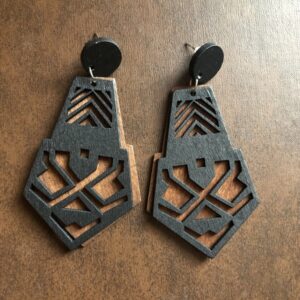 Wood African style earrings