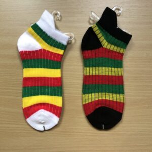 Rasta stripe ankle socks