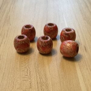Wood bead flower-set of 6