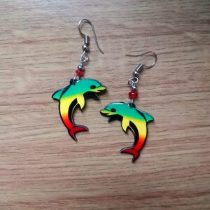 Dolphin rasta earrings