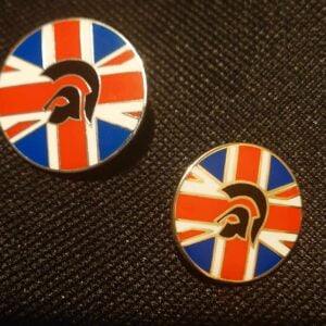 Trojan Union Jack pin badge