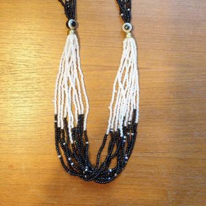 Black/white seed bead necklace