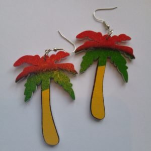 Rasta Palm Tree Earrings