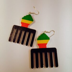Large Afro Comb Earrings