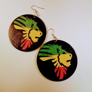Lion/Rasta Disc Earrings