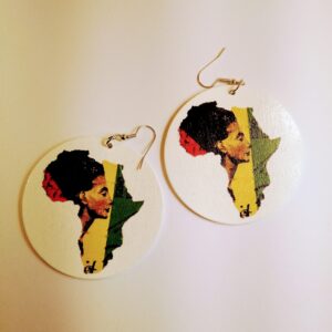 White Africa/Rasta Woman Earrings