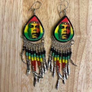 Bob Marley face earrings