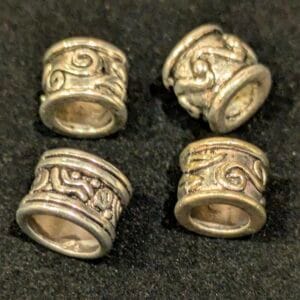 Set 4 Metal Dreadlock Beads